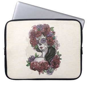 Einfache Hülse Hand-drawn Dia de Los Muertos Laptopschutzhülle