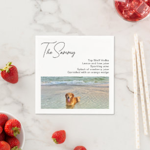 Einfache Hund Foto Trinkrezept Moderne Hochzeit Serviette