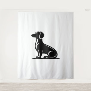 Einfache Hundemotif-Silhouette Wandteppich