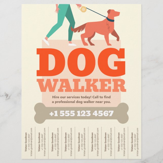Einfache Hundewalker Flyer (Vorne)