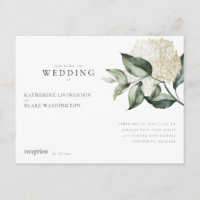 Einfache Hydrangea Postkarte Einladung Hochzeit