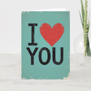 Einfache I Heart You Distressed Karte