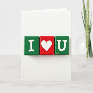 Einfache I Love You Blocks Karte