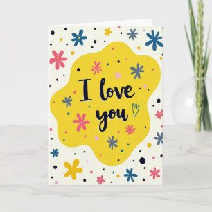 Einfache I Love You Blumenkarte Karte