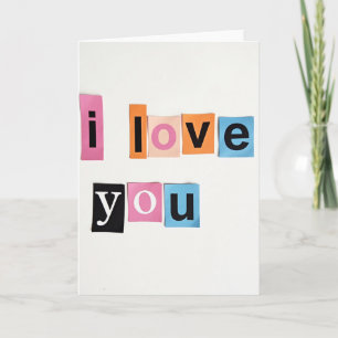 Einfache I Love You Collage-Karte Karte