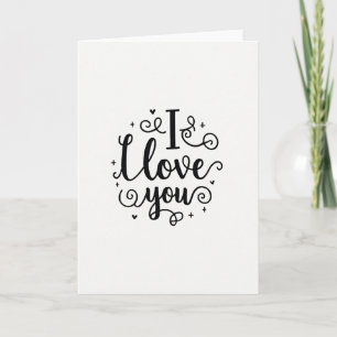 Einfache I Love You Kalligrafie Karte