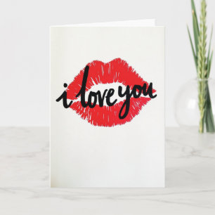 Einfache I Love You Kuss-Druck-Karte Karte