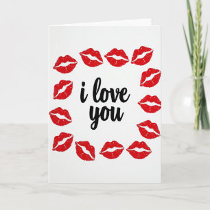 Einfache I Love You Lippenkarte Karte
