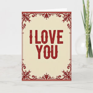 Einfache I Love You Scroll Karte