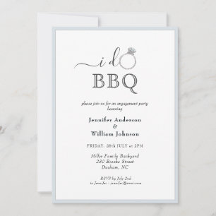 Einfache 'Ich heirate' BBQ-Engagementparty Ankündigung