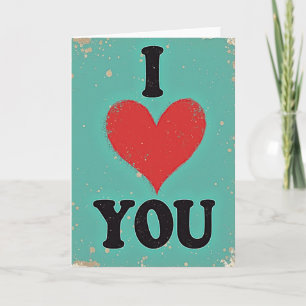 Einfache Ich liebe dich gesprenkelte Karte