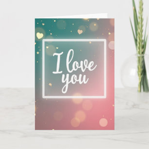 Einfache Ich liebe dich Glanz Grußkarte Karte