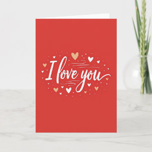 Einfache Ich Liebe Dich Gold Herzen Karte