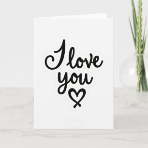 Einfache Ich-liebe-dich-Grußkarte Karte