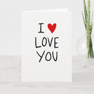 Einfache Ich liebe dich Herz Handgezeichnete Karte
