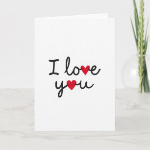 Einfache Ich liebe dich Herzen Texturierte Karte
