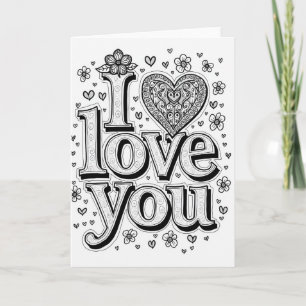 Einfache Ich-liebe-dich-Herzkarte für sie Karte
