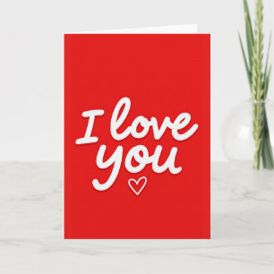 Einfache Ich liebe dich Karte mit erhabenem Herzen