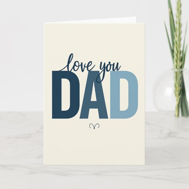 Einfache "Ich liebe dich Papa"-Karte Karte (Vorderseite)