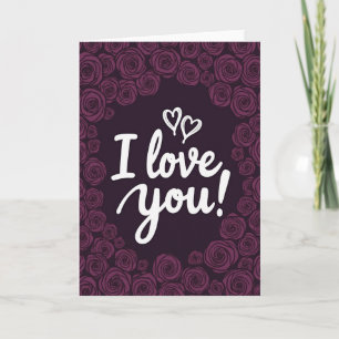 Einfache Ich liebe dich Rosenkarte Karte