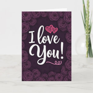 Einfache Ich liebe dich Rosenkarte Karte
