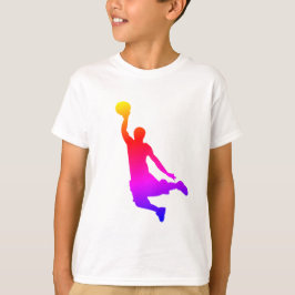 Einfache Illustration Basketball Player Regenbogen T-Shirt