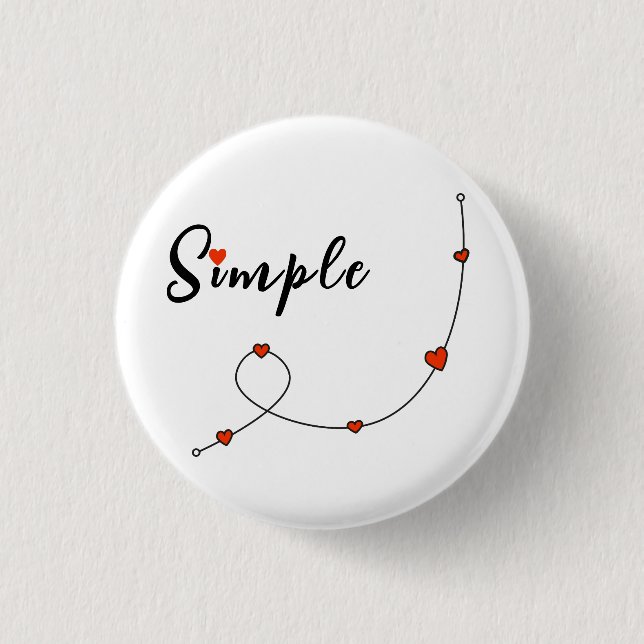 Einfache Illustration mit Herzen im minimalistisch Button (Vorderseite)