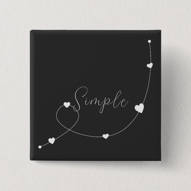 Einfache Illustration mit Herzen im minimalistisch Button (Vorderseite)