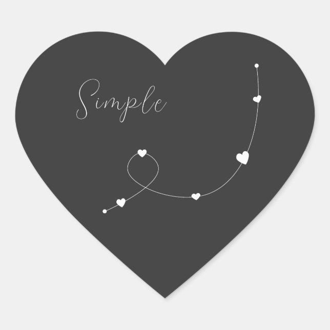 Einfache Illustration mit Herzen im minimalistisch Herz-Aufkleber (Vorderseite)
