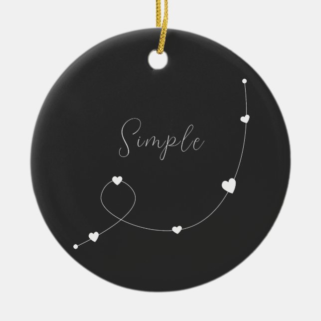 Einfache Illustration mit Herzen im minimalistisch Keramik Ornament (Vorne)