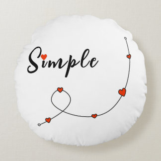 Einfache Illustration mit Herzen im minimalistisch Rundes Kissen