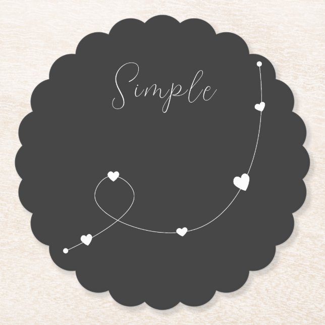 Einfache Illustration mit Herzen im minimalistisch Untersetzer (Vorderseite)