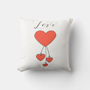 Einfache Illustration mit Scharlachtherzen Liebe Kissen