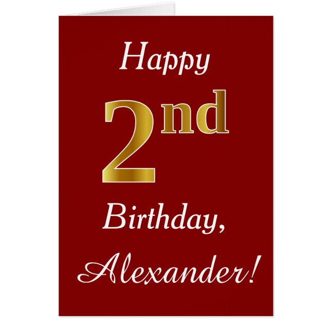 Einfache Imitate Gold 2. Geburtstag + Individuelle (Vorne)