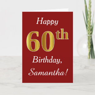 Einfache Imitate Gold 60. Geburtstag + Individuell Karte