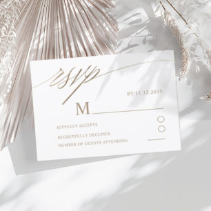 Einfache Imitate Gold Calligraphy Wedding RSVP
