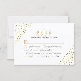 Einfache Imitate Gold Confetti Wedding RSVP + Eint