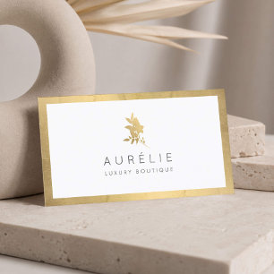 Einfache Imitate Gold Floral Luxus Boutique Visitenkarte