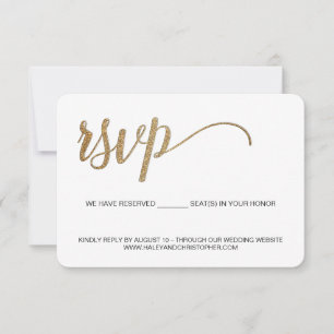 Einfache Imitate Gold Glitzer Hochzeiten Website A RSVP Karte