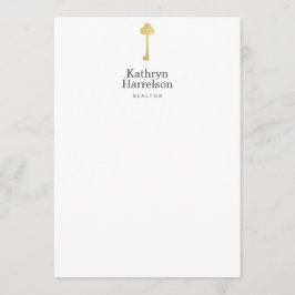 Einfache Imitate - Gold Key Realtor Logo-Flat-Note Mitteilungskarte