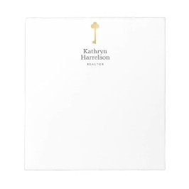 Einfache Imitate Gold Key Realtor-Logo Notizblock