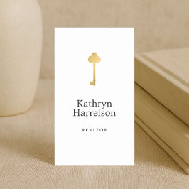 Einfache Imitate Gold Key Realtor-Logo Visitenkarte