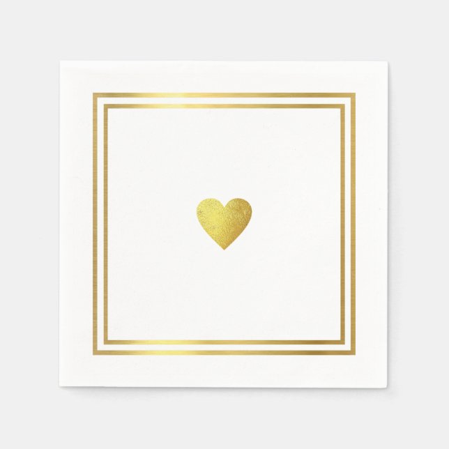 Einfache Imitate Gold Liebe Herzlich romantische H Serviette (Vorderseite)