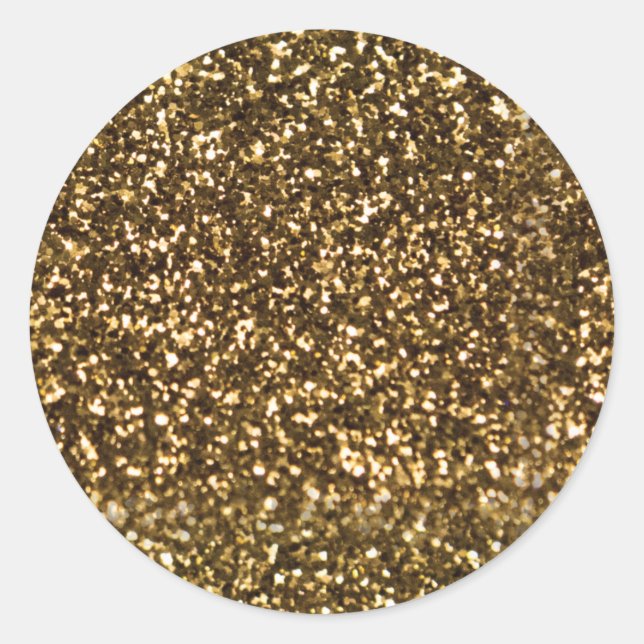 Einfache Imitate Gold. Runder Aufkleber (Vorderseite)