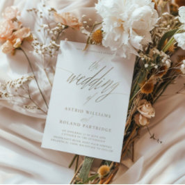 Einfache Imitate Goldkalligrafie - Hochzeit von Einladung