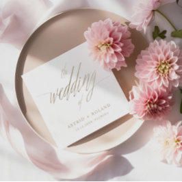 Einfache Imitate Goldkalligrafie - Hochzeit von Serviette