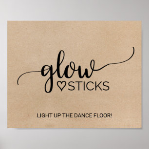 Einfache Imitate Kalligraphie Glow Sticks Zeichen Poster