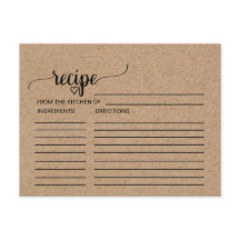 Einfache Imitate Kraft Brautparty Rezeptionskarten