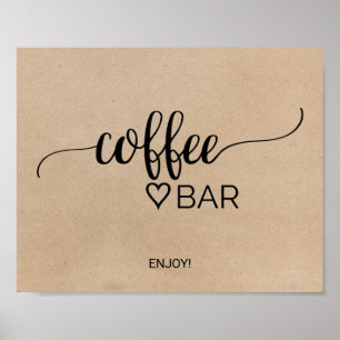 Einfache Imitate Kraft Calligraphy Kaffeebezug Bar Poster