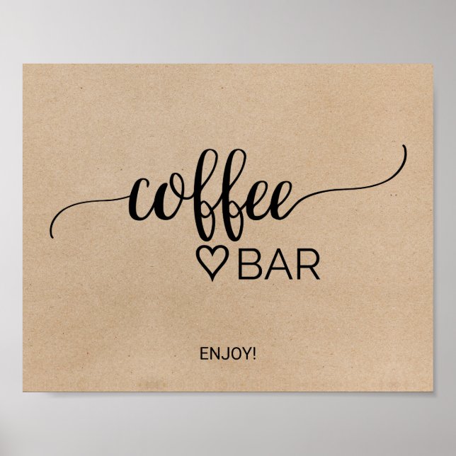 Einfache Imitate Kraft Calligraphy Kaffeebezug Bar Poster (Vorne)